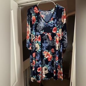 Beautiful blue dress with flowers